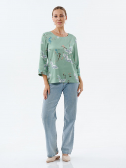 Блузка принтованная мята